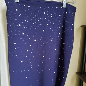 Navy Blue Studded Pencil Skirt!